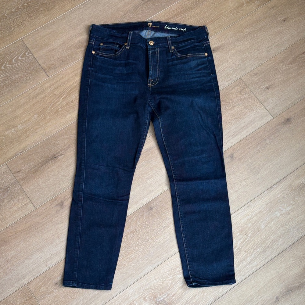 Seven 7 for All Mankind Kimmie Crop Dark Indigo Skinny Jeans size 31 NEW w/o tag
